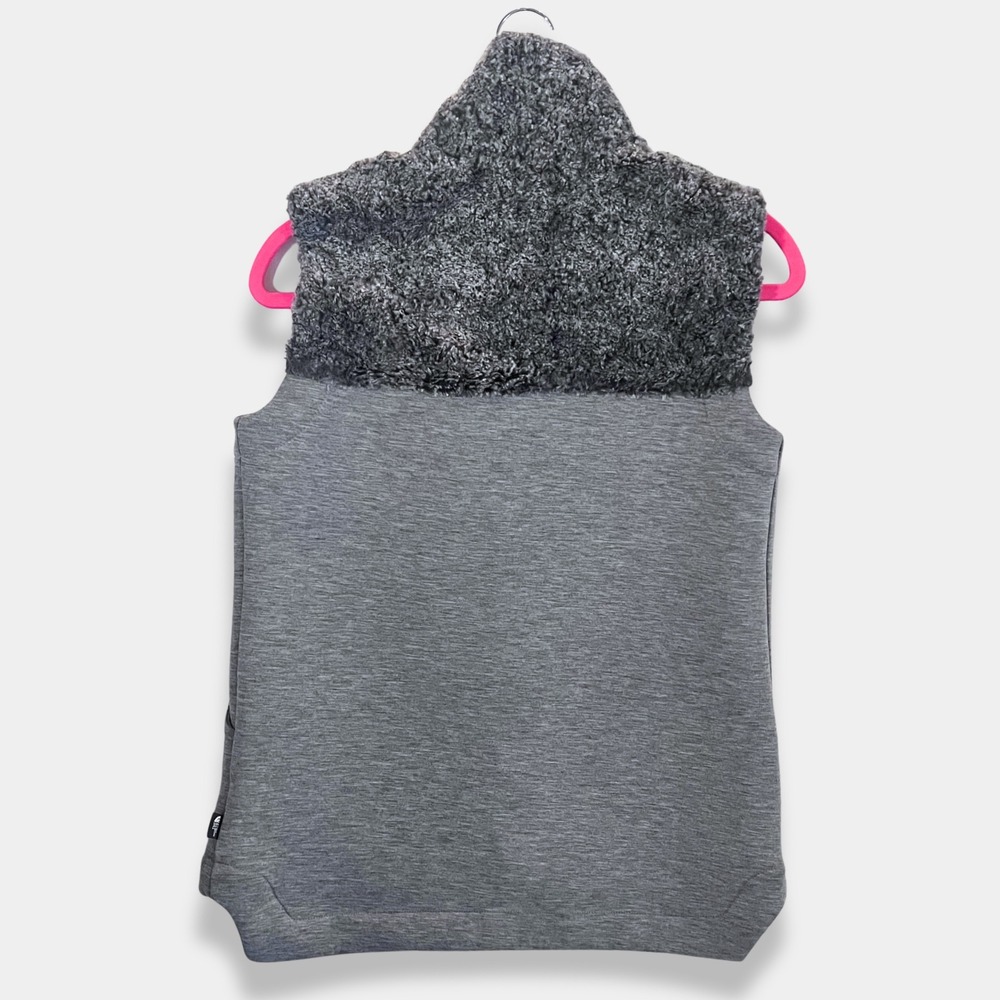 North Face Hybrination Thermal 3D Vest Heather Grey Faux Fur S Gorpcore - Picture 2 of 7
